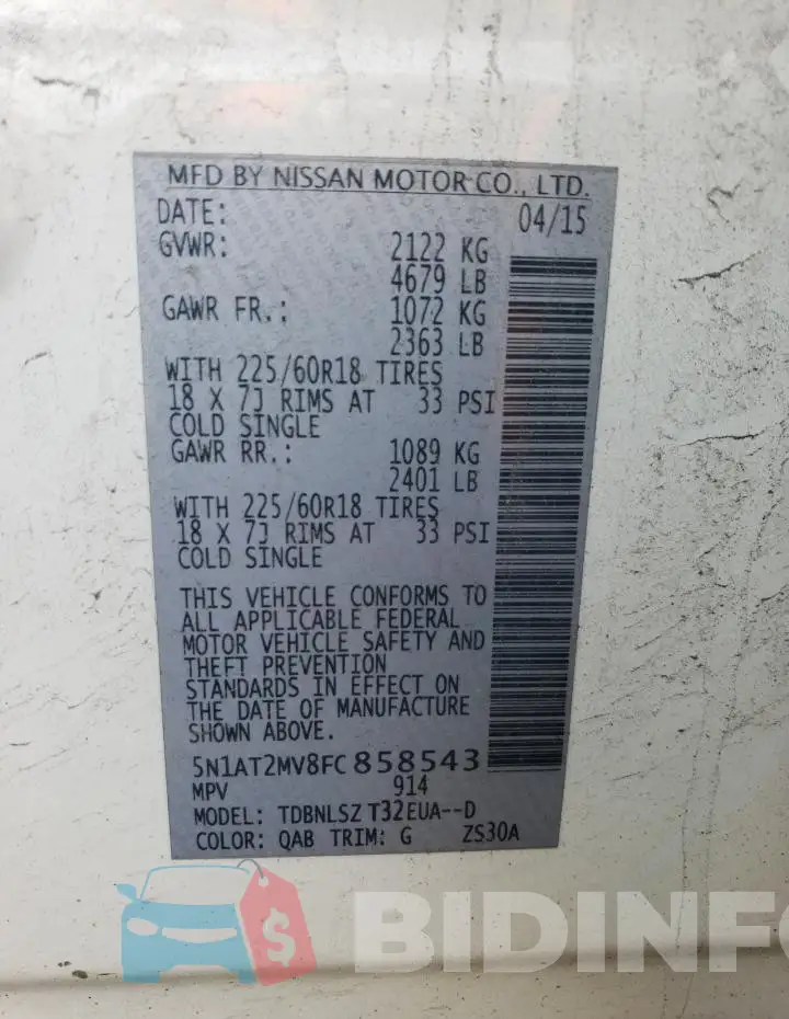 5N1AT2MV8FC858543 Photo# 14