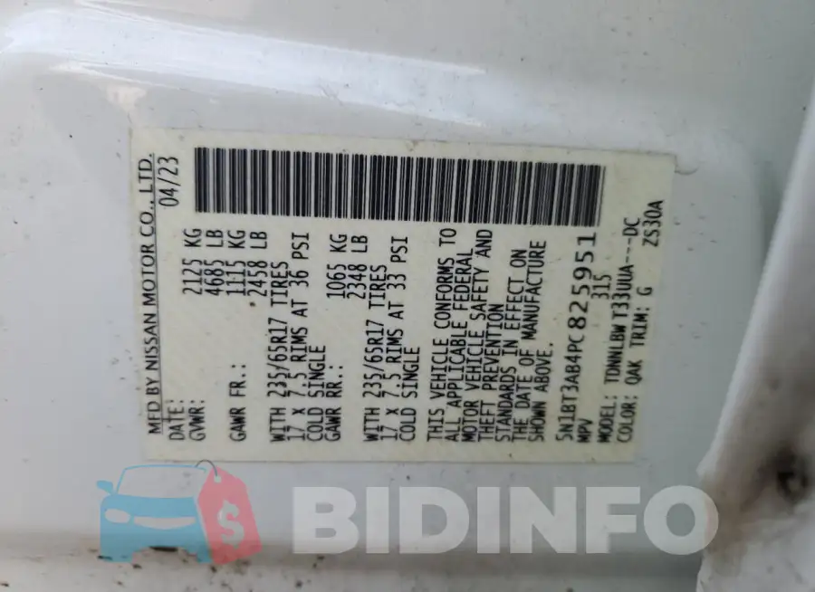 5N1BT3AB4PC825951 Photo# 13