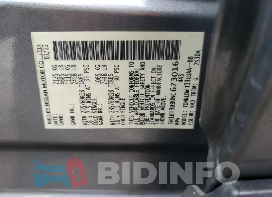 5N1BT3BB0NC673016 Photo# 12