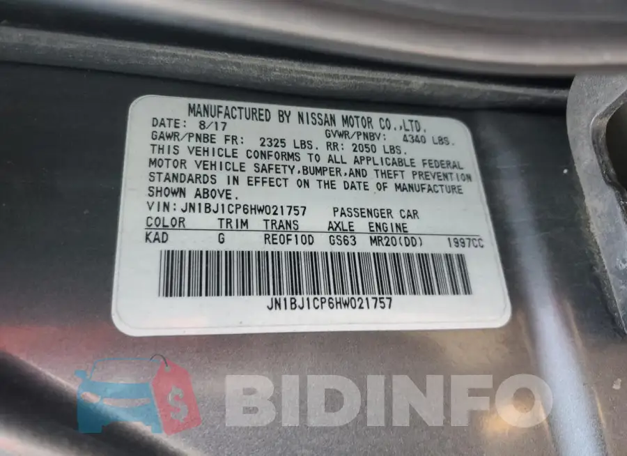 JN1BJ1CP6HW021757 Photo# 14