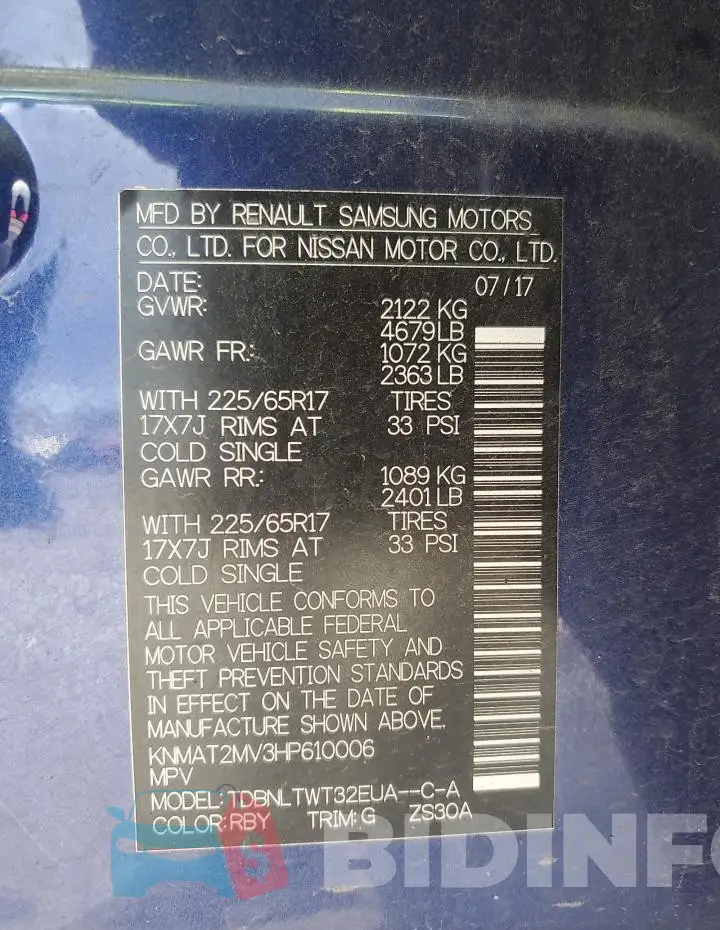 KNMAT2MV3HP610006 Photo# 12