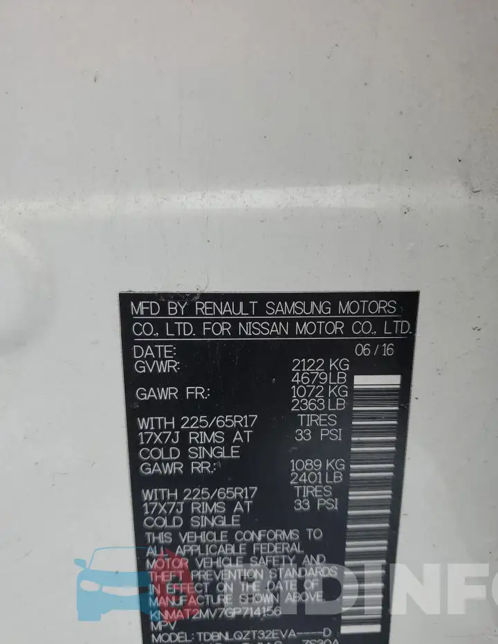 KNMAT2MV7GP714156 Photo# 12