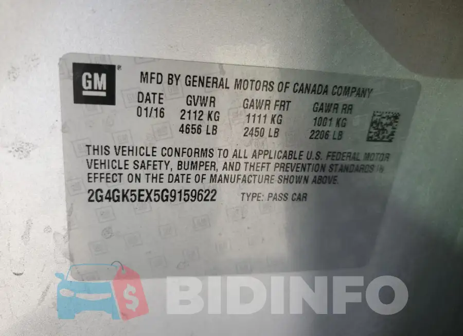 2G4GK5EX5G9159622 Photo# 13