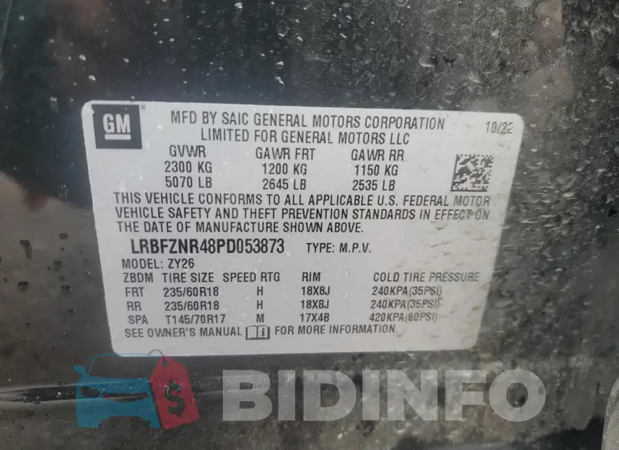LRBFZNR48PD053873 Photo# 13