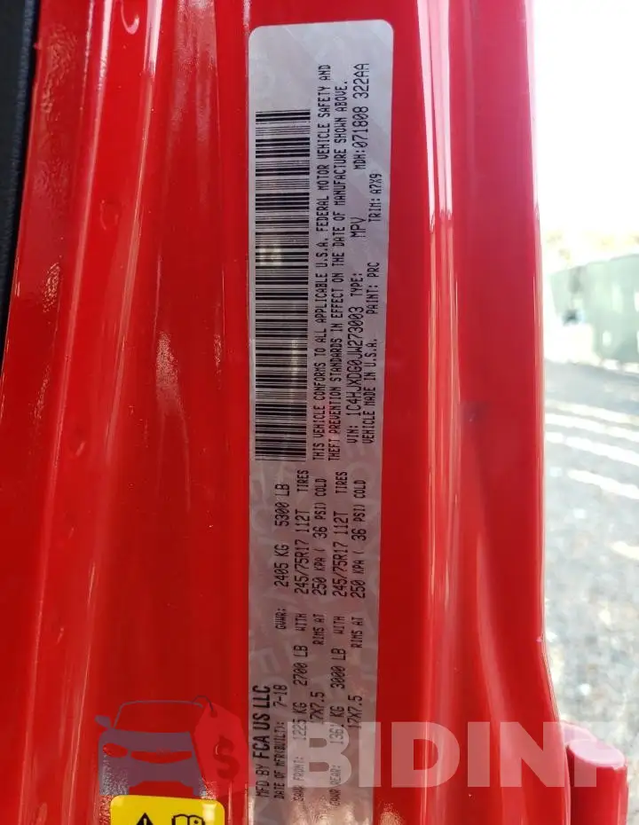 1C4HJXDG0JW273003 Photo# 13