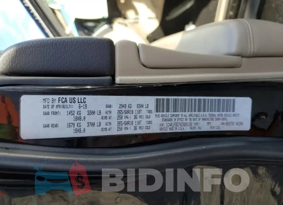 1C4RJFBG7KC820126 Photo# 13
