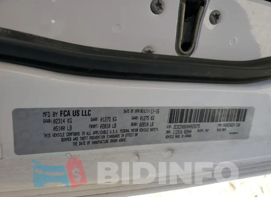 2C3CDXBGXHH525275 Photo# 12