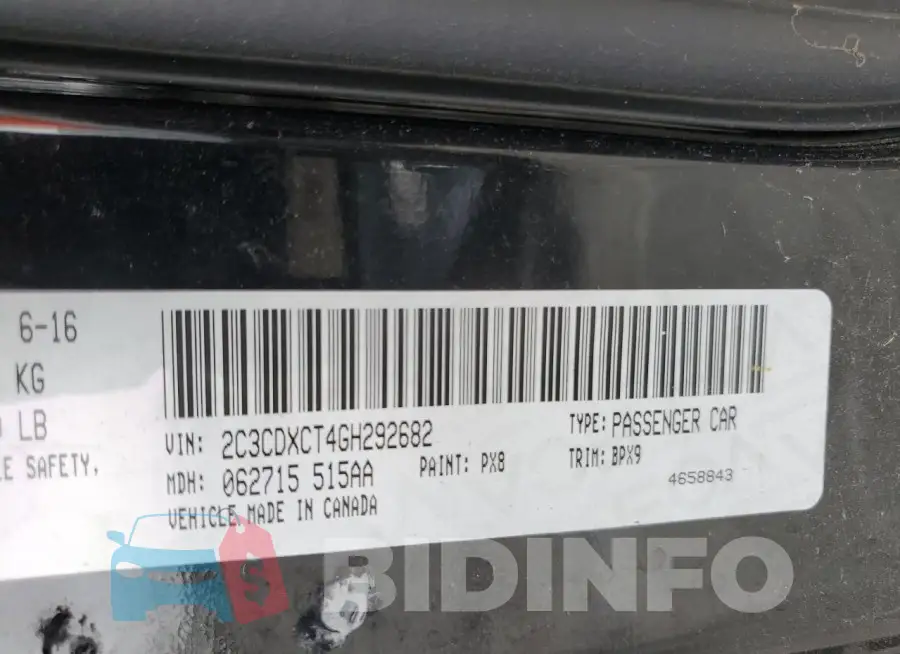 2C3CDXCT4GH292682 Photo# 12