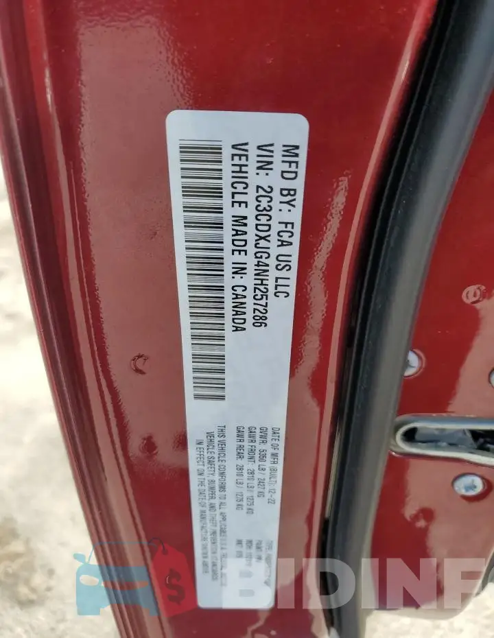 2C3CDXJG4NH257286 Photo# 12
