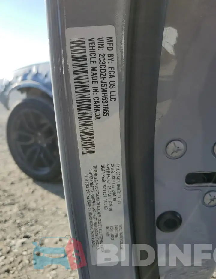 2C3CDZFJ5MH637865 Photo# 12
