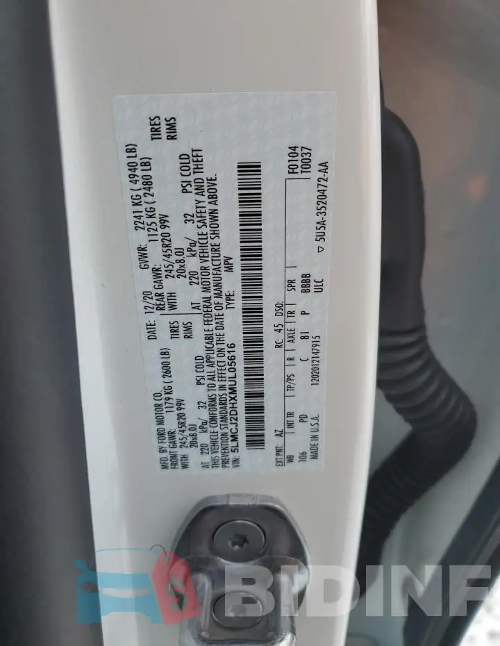 5LMCJ2DHXMUL05616 Photo# 14