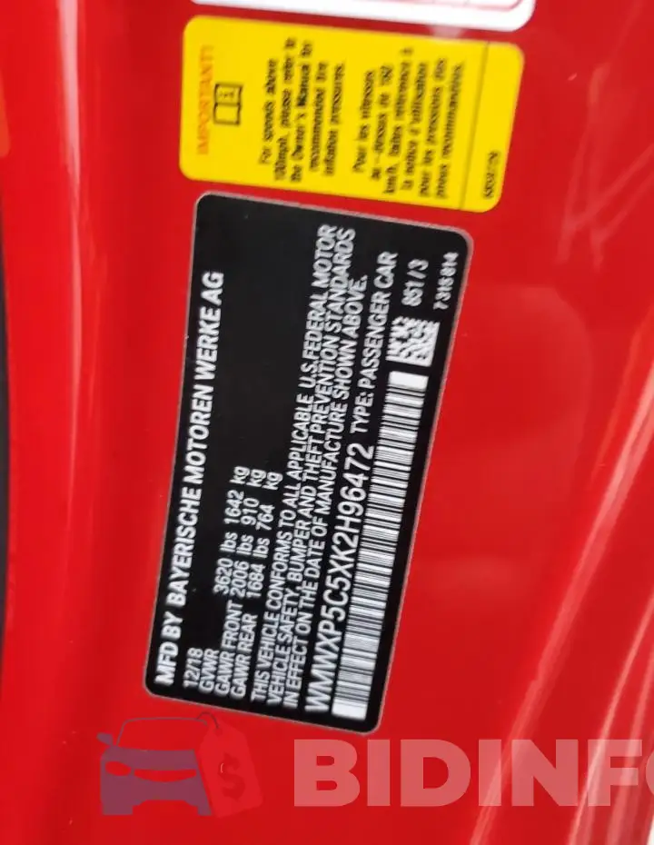 WMWXP5C5XK2H96472 Photo# 12