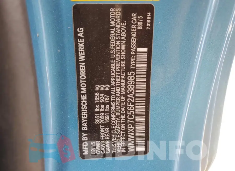 WMWXP7C56F2A38985 Photo# 12