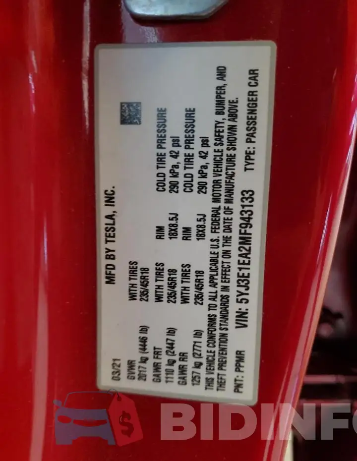 5YJ3E1EA2MF943133 Photo# 12
