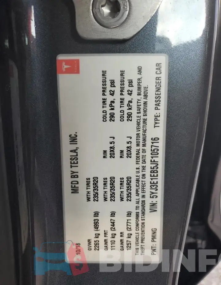 5YJ3E1EB5JF105716 Photo# 13