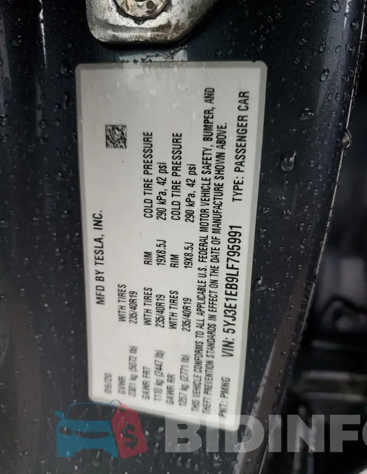 5YJ3E1EB9LF795991 Photo# 12