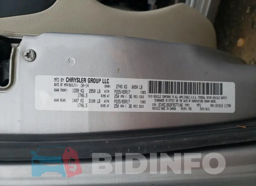 2C4RC1BG9FR577106 Photo# 13
