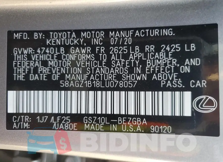 58AGZ1B18LU078057 Photo# 13