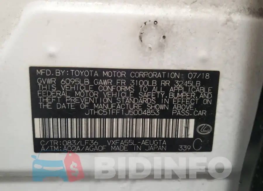 JTHC51FF1J5004853 Photo# 12