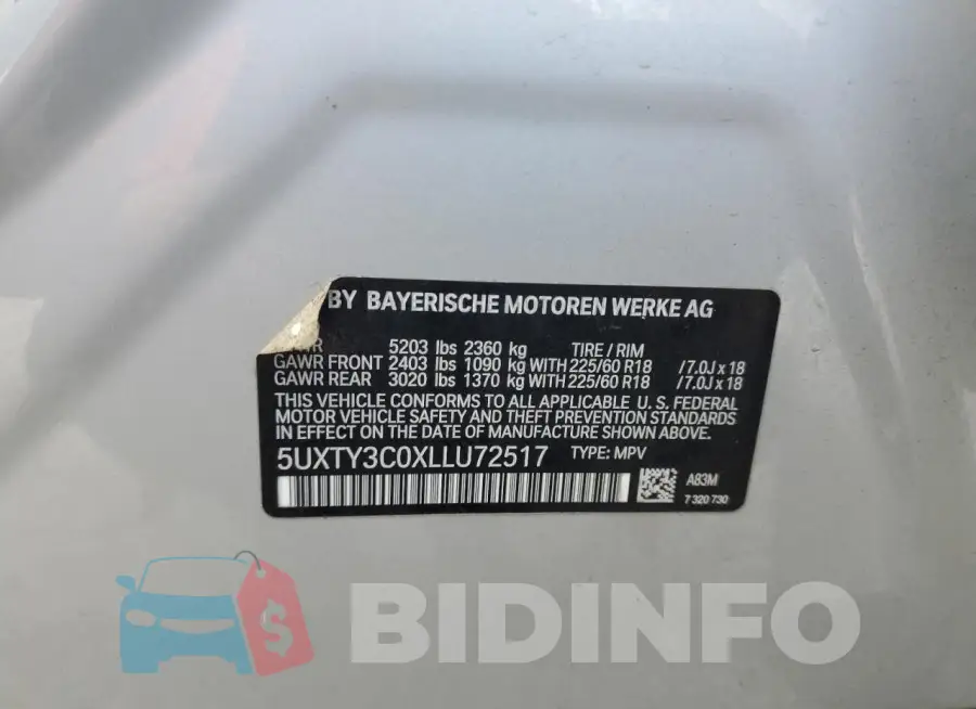5UXTY3C0XLLU72517 Photo# 14