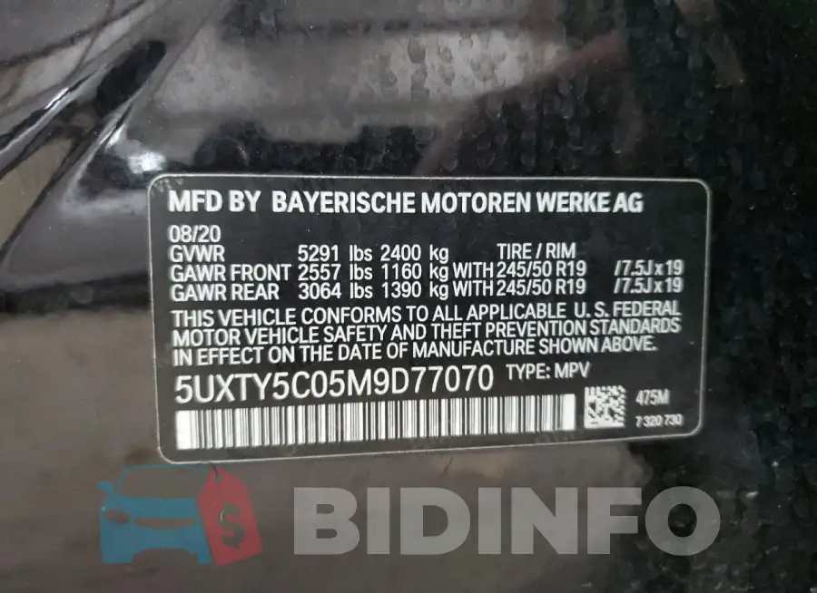 5UXTY5C05M9D77070 Photo# 14