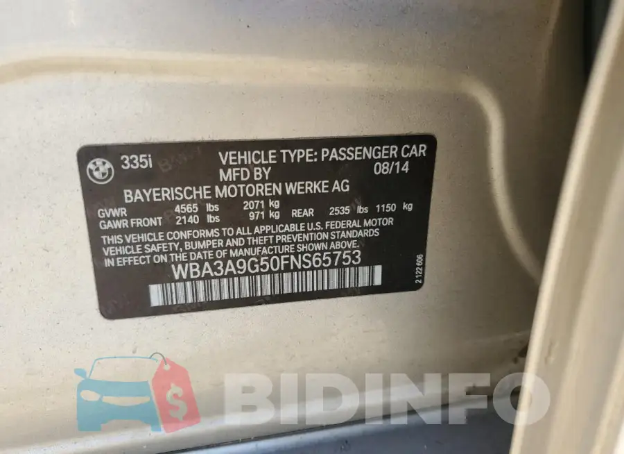 WBA3A9G50FNS65753 Photo# 13