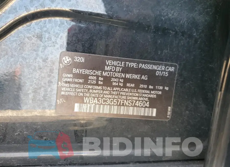 WBA3C3G57FNS74604 Photo# 12