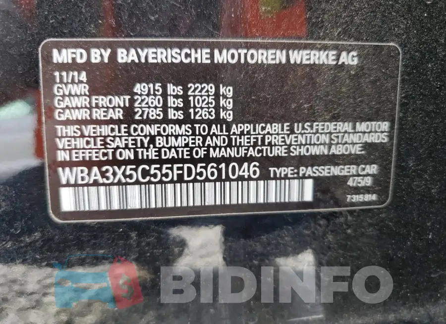 WBA3X5C55FD561046 Photo# 12