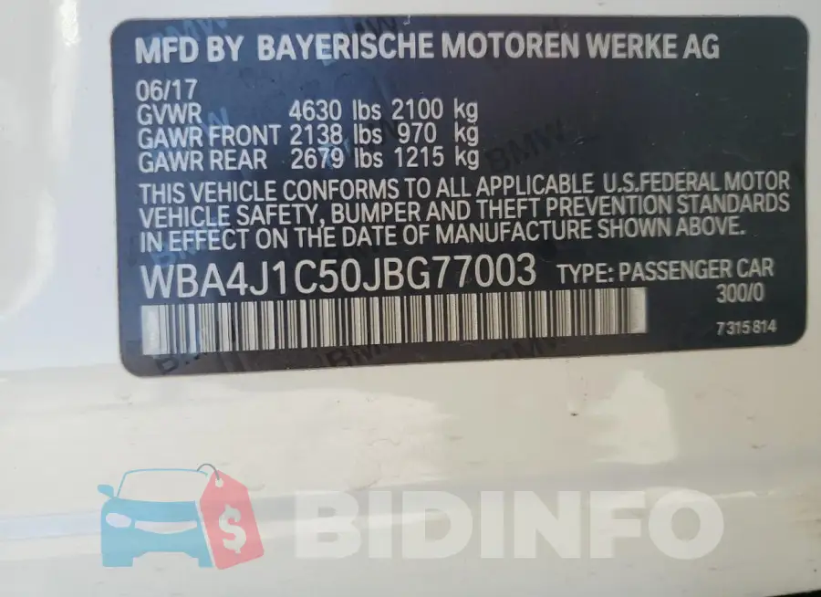 WBA4J1C50JBG77003 Photo# 13