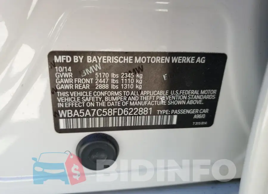 WBA5A7C58FD622881 Photo# 13