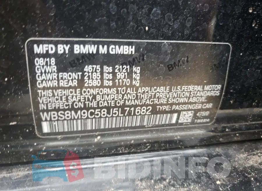 WBS8M9C58J5L71682 Photo# 13