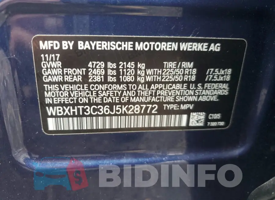 WBXHT3C36J5K28772 Photo# 14
