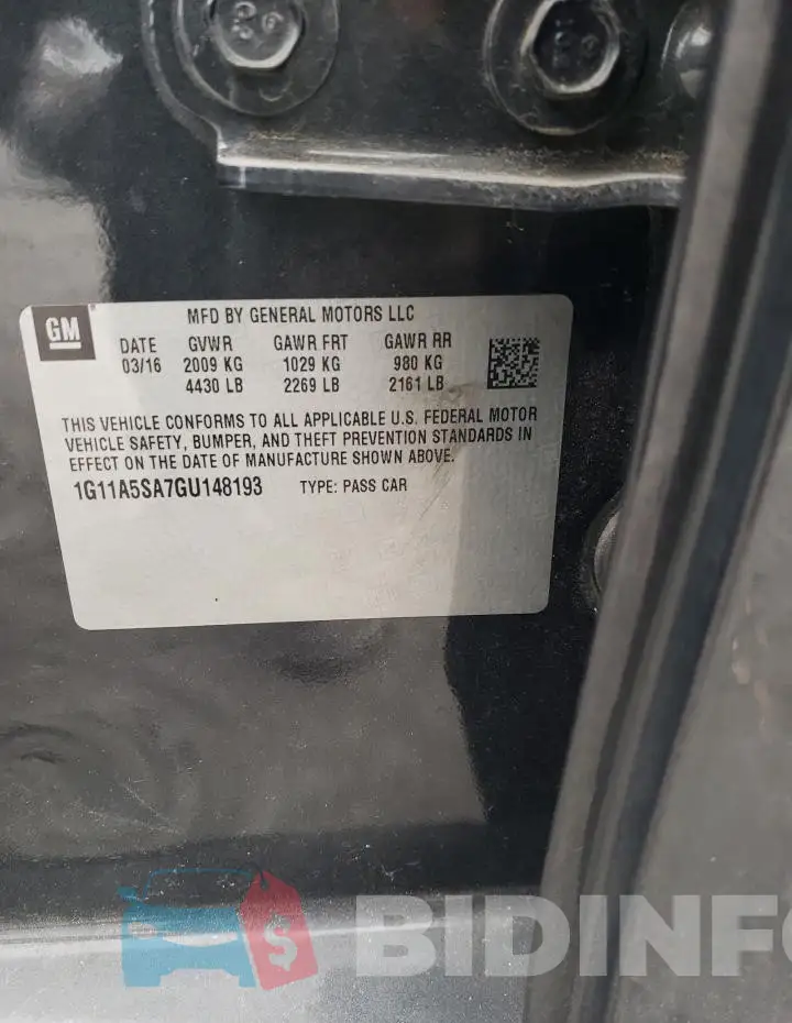 1G11A5SA7GU148193 Photo# 12