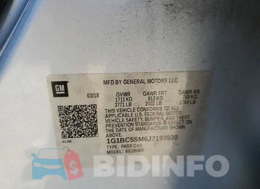 1G1BC5SM6J7193530 Photo# 12