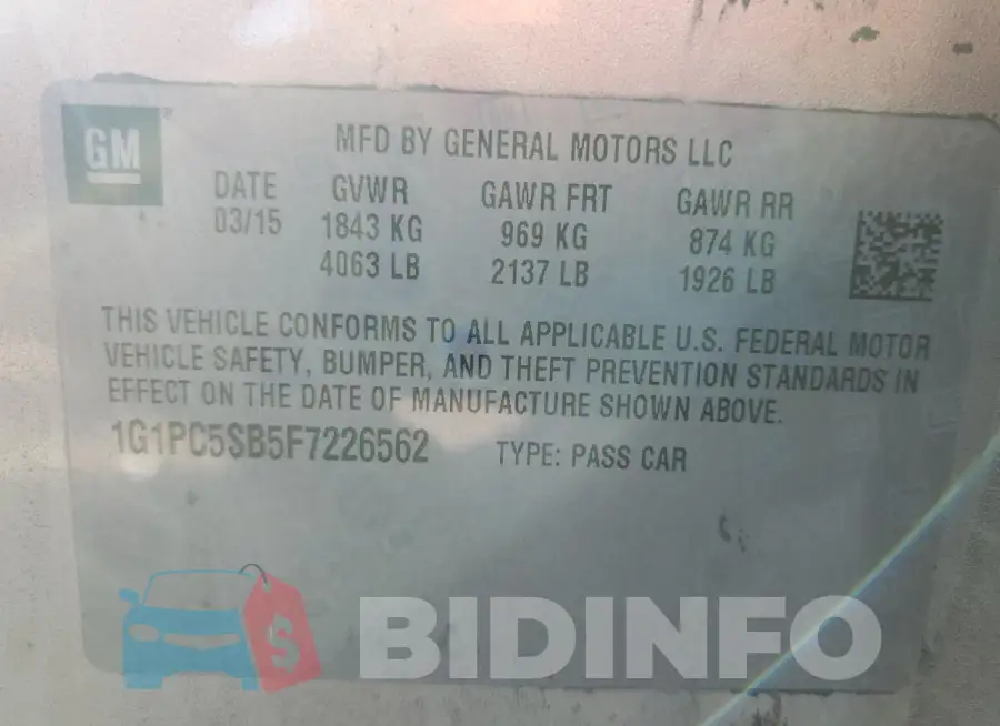 1G1PC5SB5F7226562 Photo# 13