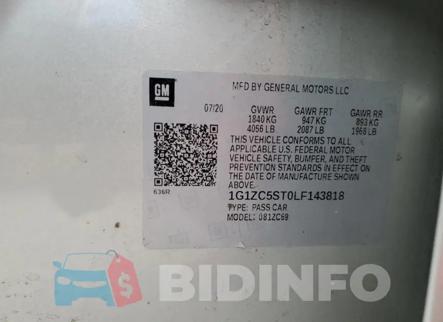 1G1ZC5ST0LF143818 Photo# 12