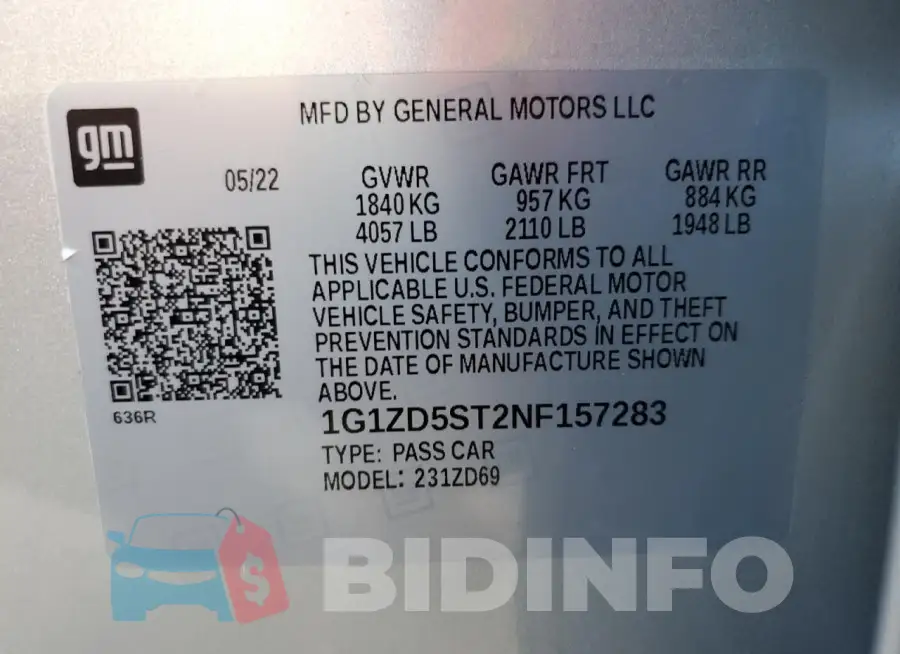 1G1ZD5ST2NF157283 Photo# 13