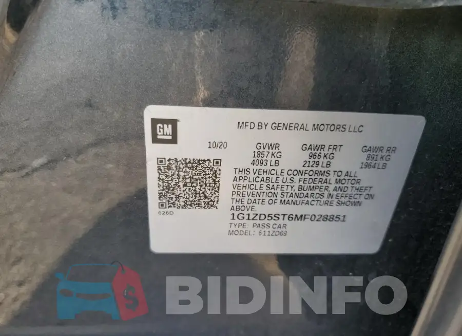 1G1ZD5ST6MF028851 Photo# 12