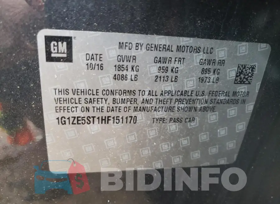1G1ZE5ST1HF151170 Photo# 12