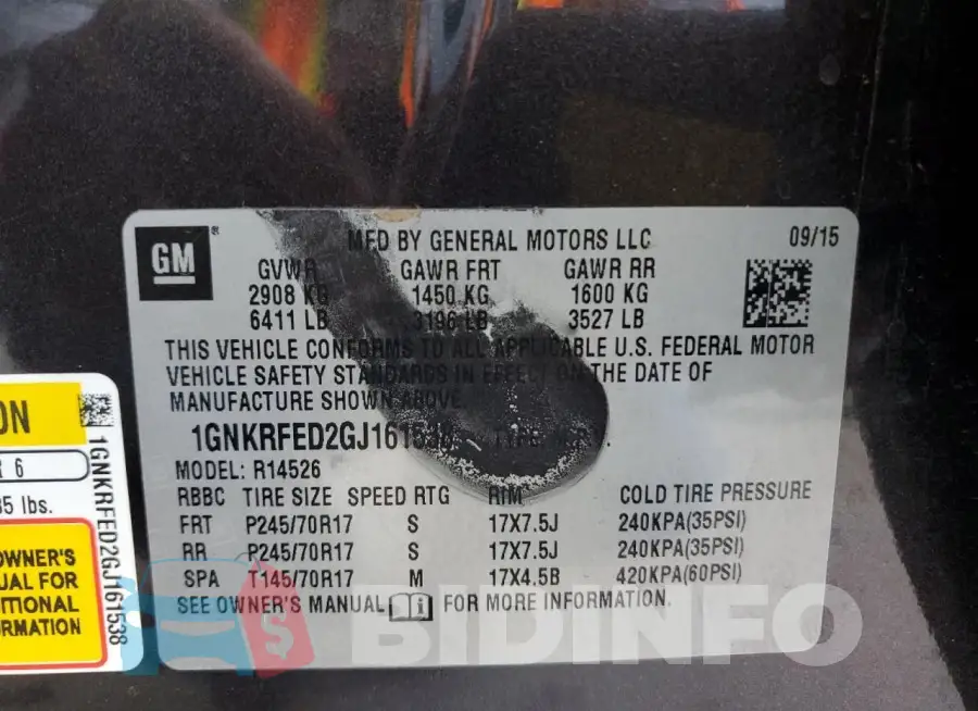 1GNKRFED2GJ161538 Photo# 12