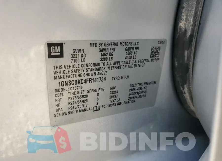1GNSCBKC4FR141734 Photo# 13
