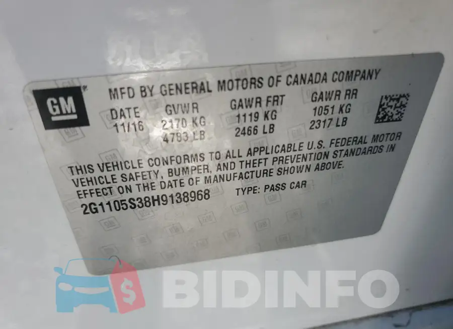 2G1105S38H9138968 Photo# 12