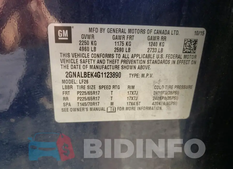 2GNALBEK4G1123890 Photo# 13