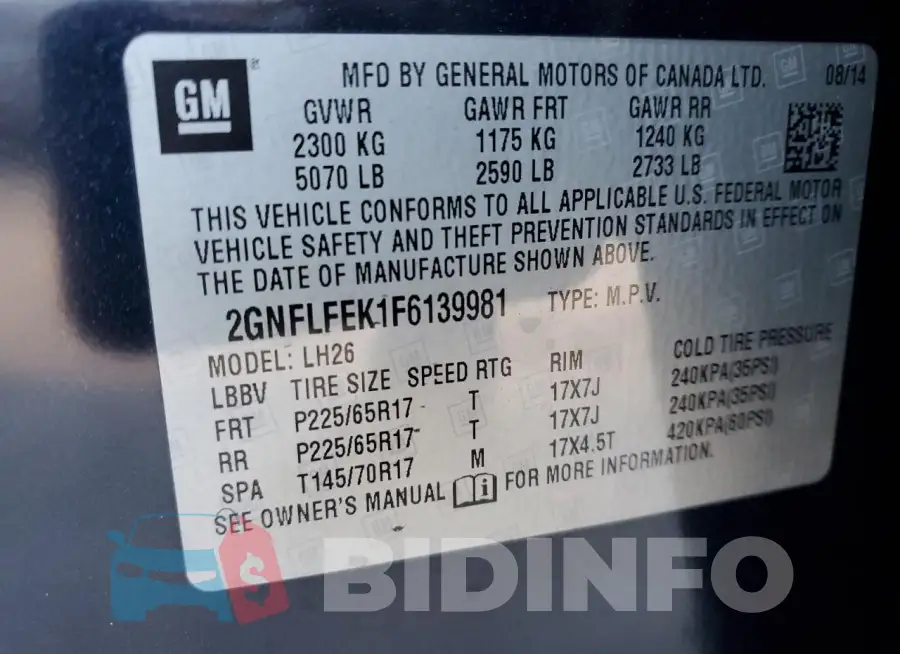 2GNFLFEK1F6139981 Photo# 13