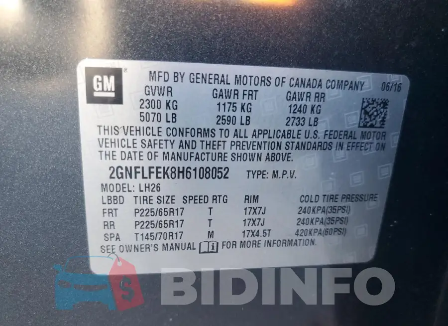 2GNFLFEK8H6108052 Photo# 13