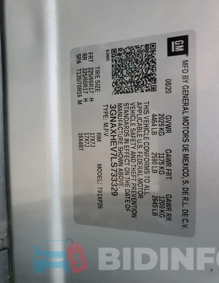 3GNAXHEV7LS733329 Photo# 13