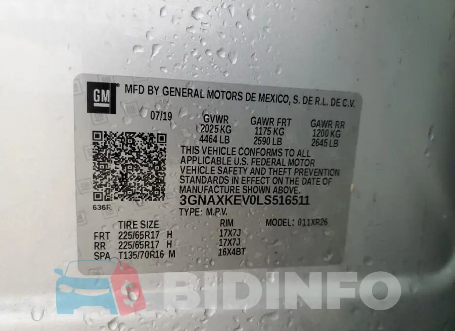 3GNAXKEV0LS516511 Photo# 13
