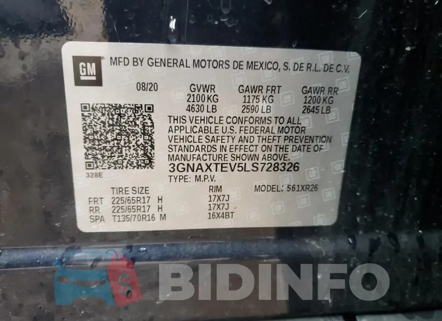 3GNAXTEV5LS728326 Photo# 14