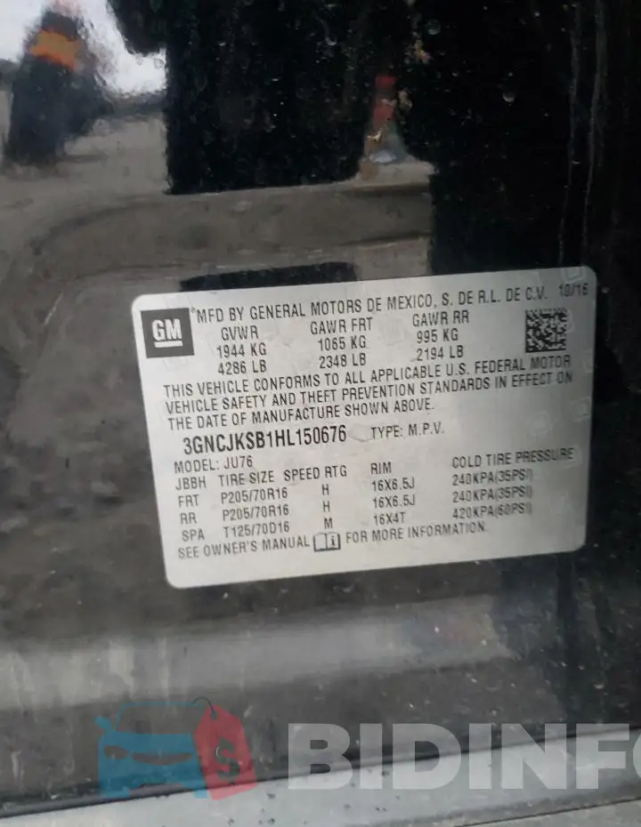 3GNCJKSB1HL150676 Photo# 13
