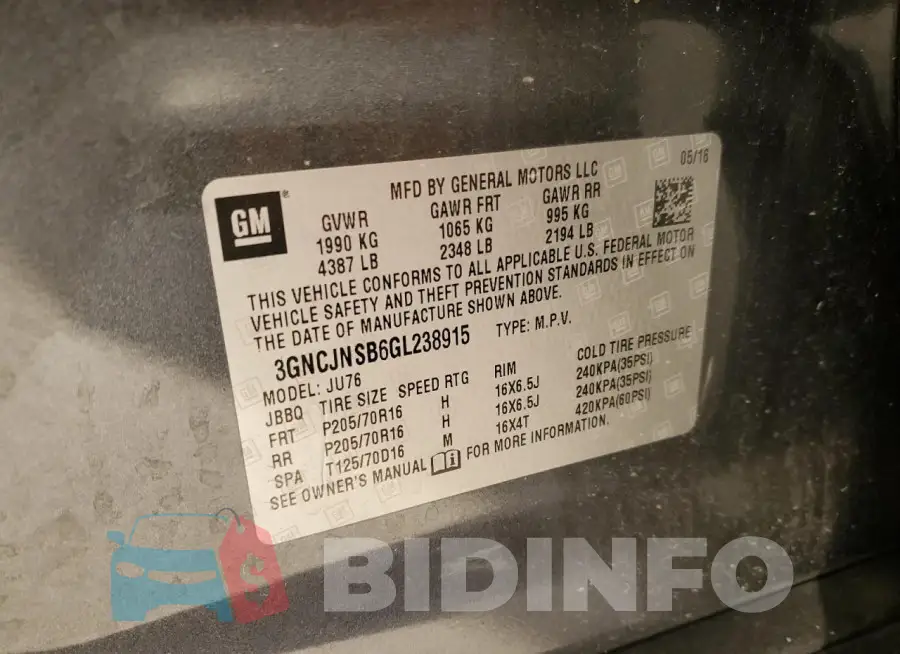 3GNCJNSB6GL238915 Photo# 12